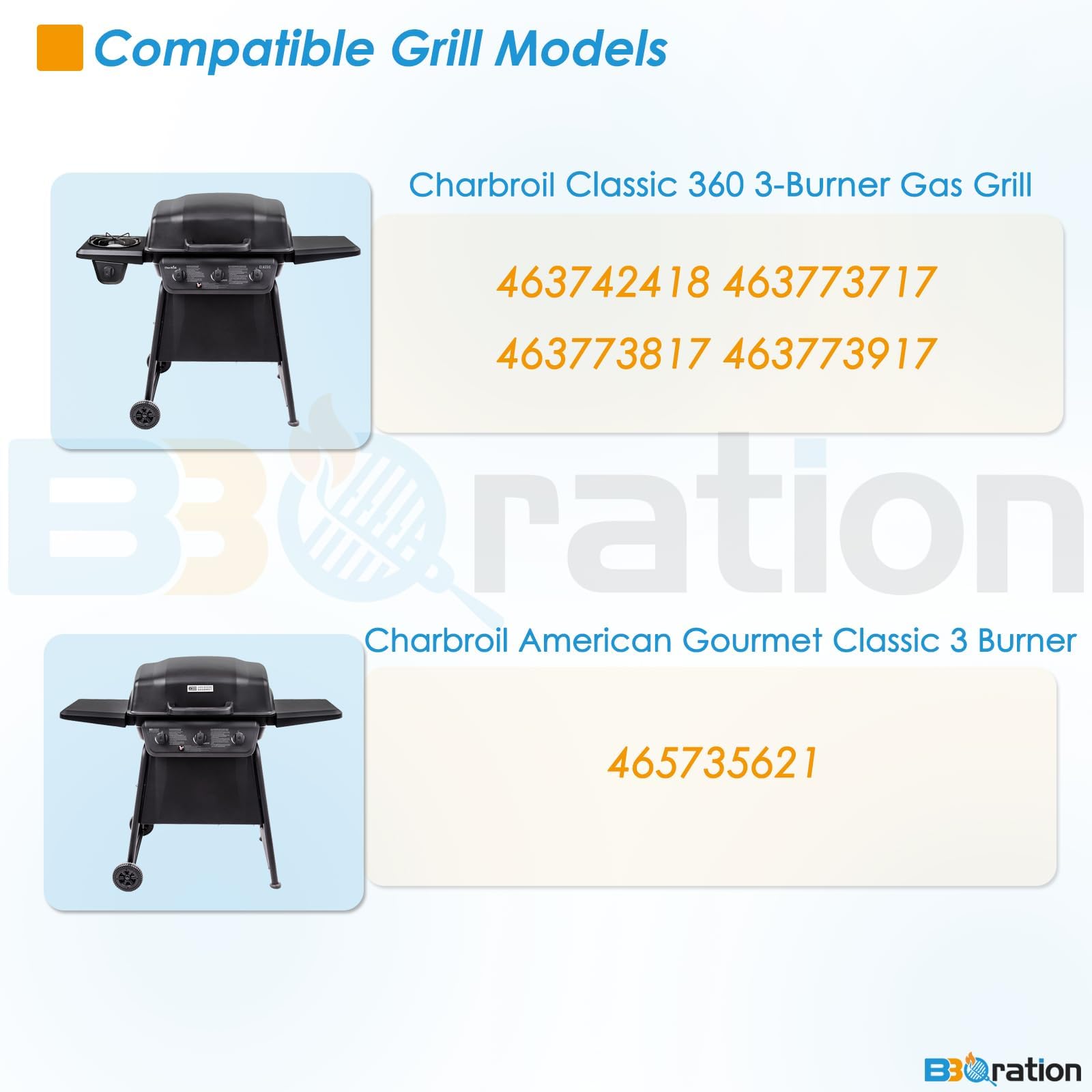 BBQration cooking grate top view highlighting durable steel and cooking area