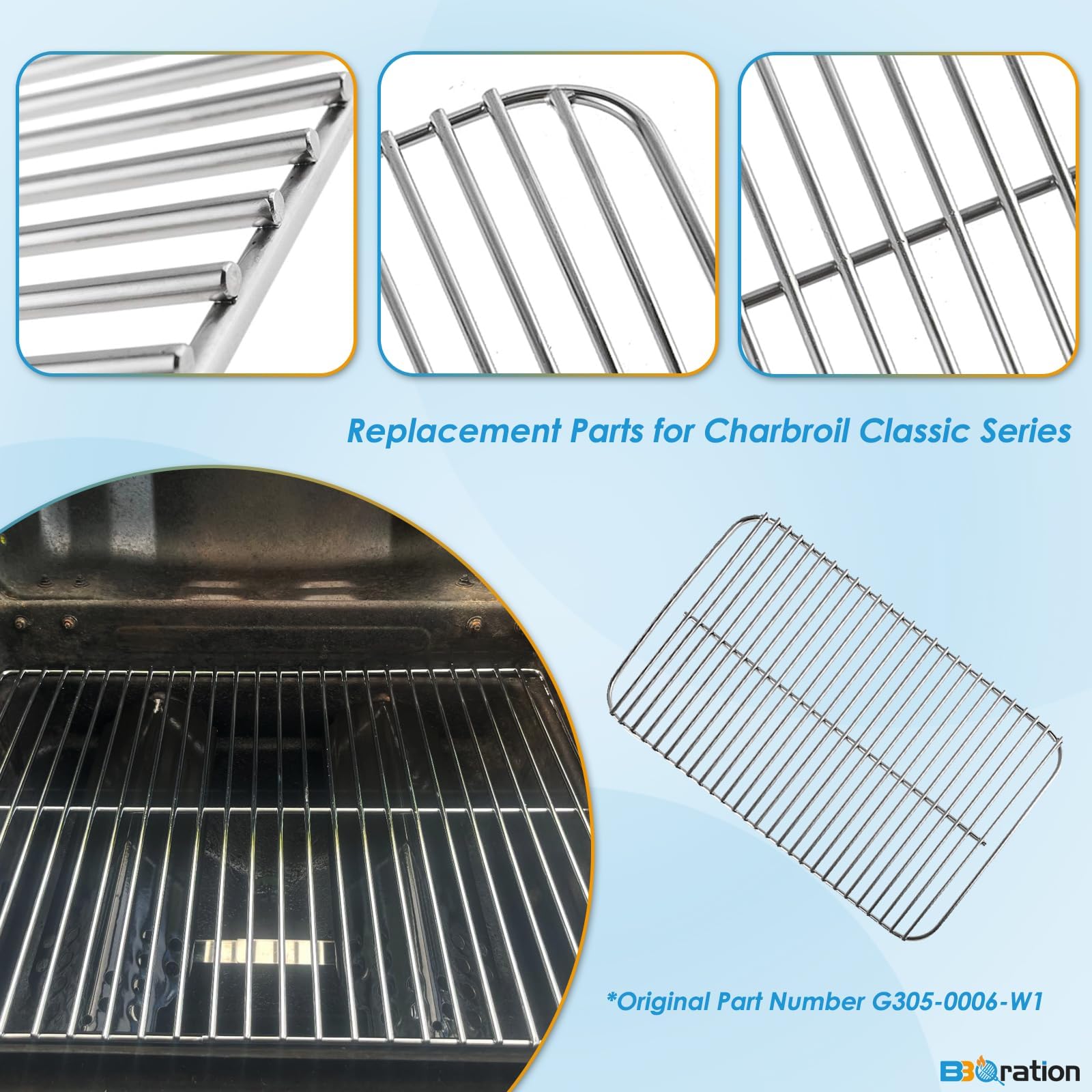 BBQration crossover tubes extended demonstrating adjustable length benefit