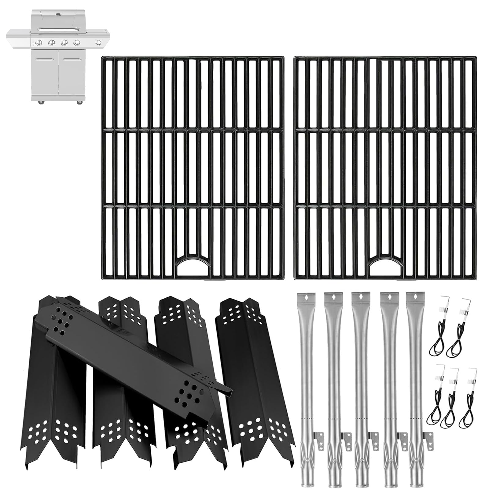 BBQration front view of full replacement kit showing all parts and easy organization benefit