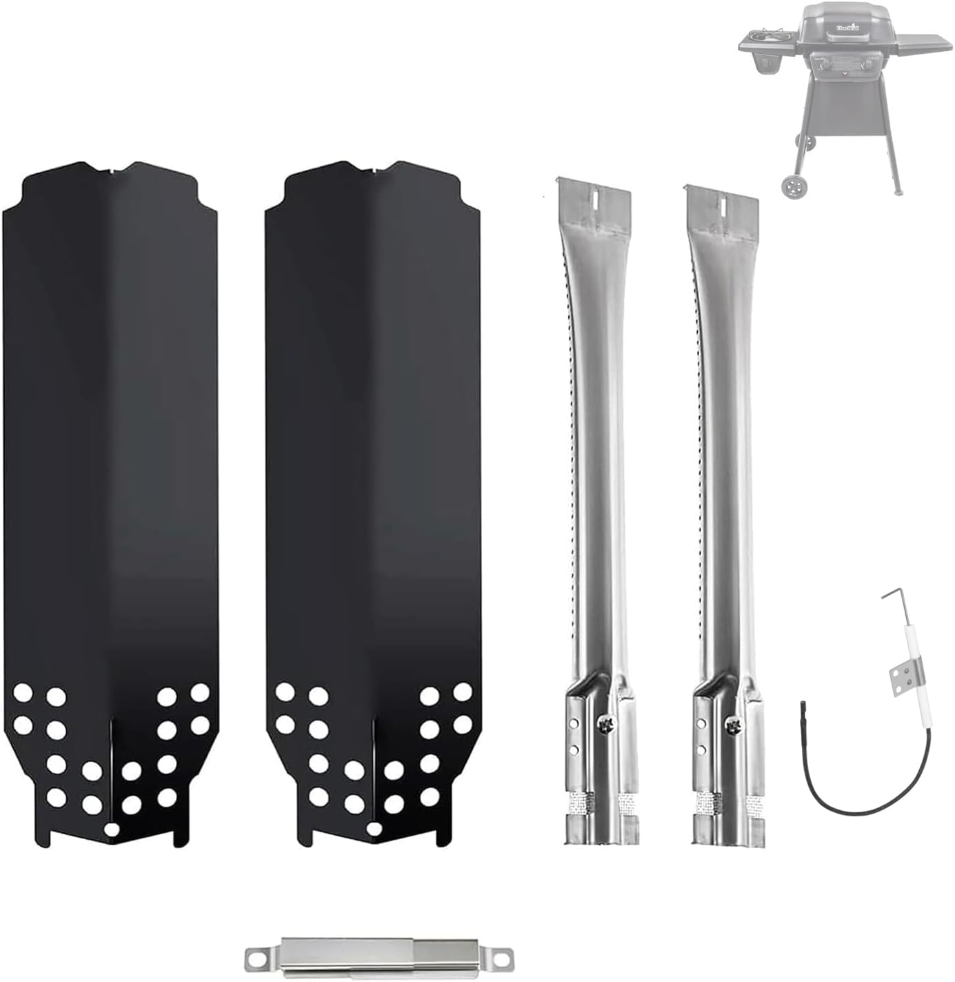 BBQration front view of complete replacement kit showing all included parts for easy identification and fit