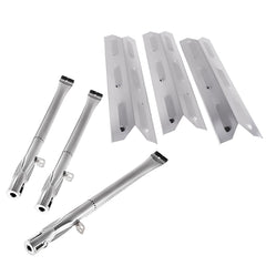 BBQration front view of replacement kit showing three heat plates and burners, clear fit