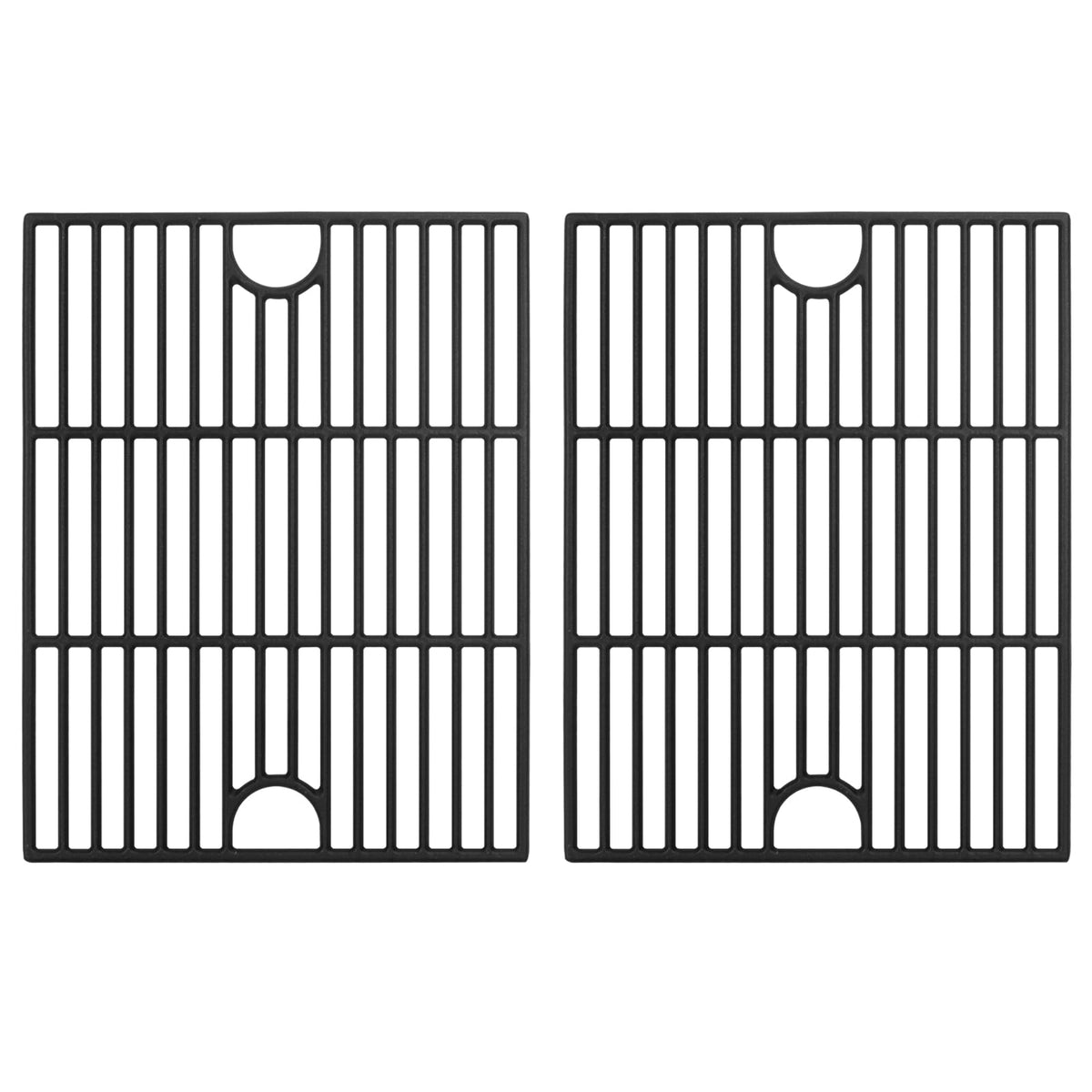 BBQration front view of two 17" grates showing fit and coverage for reliable grilling