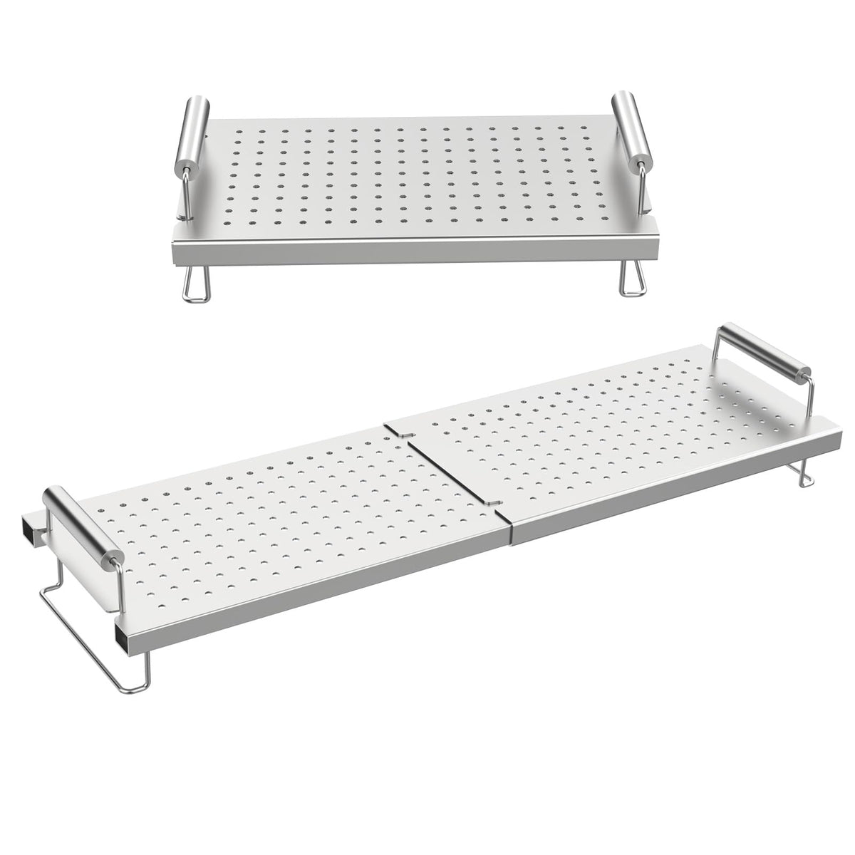 BBQration front view on Blackstone griddle showing extra cooking space