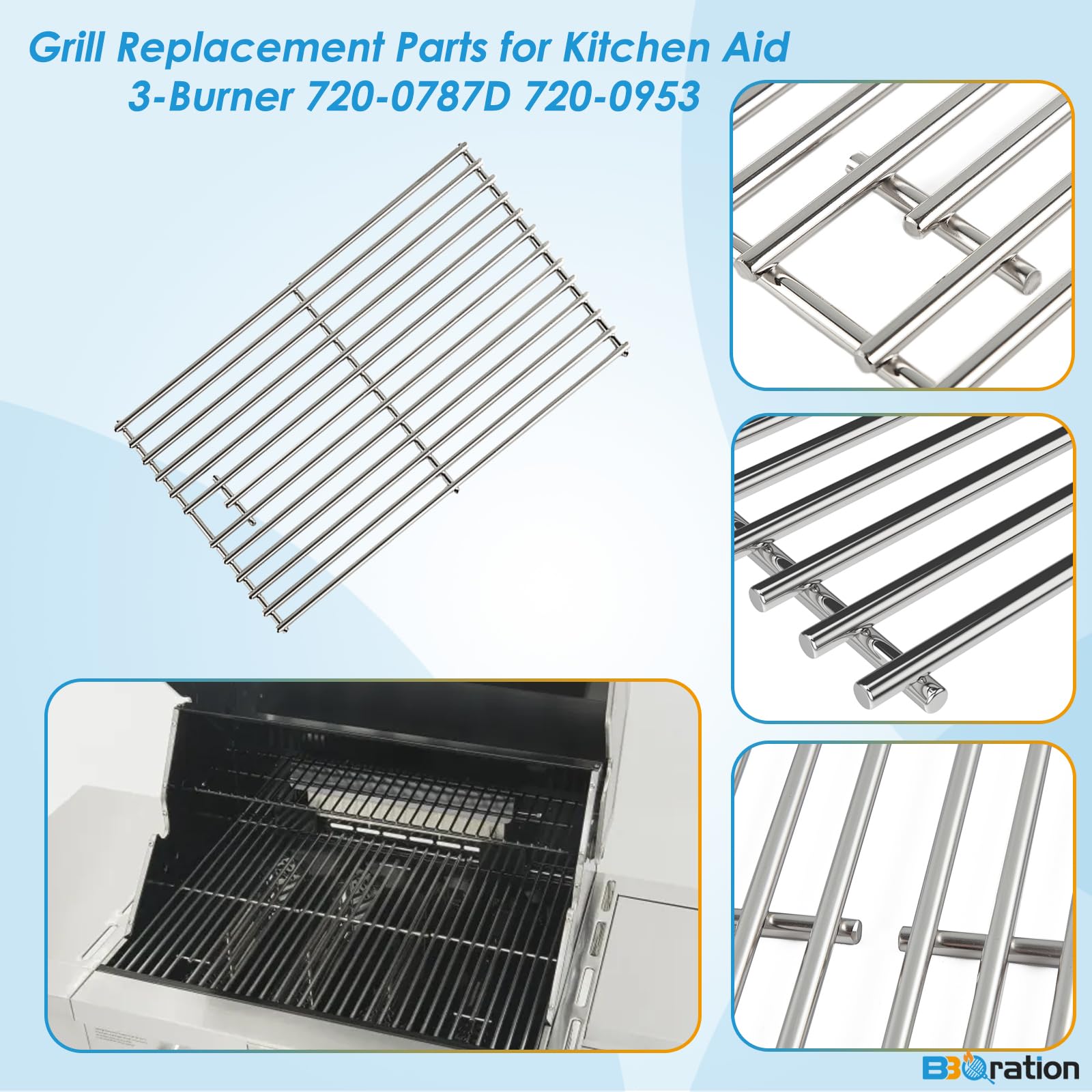 BBQration heat plate detail highlighting corrosion-resistant protection
