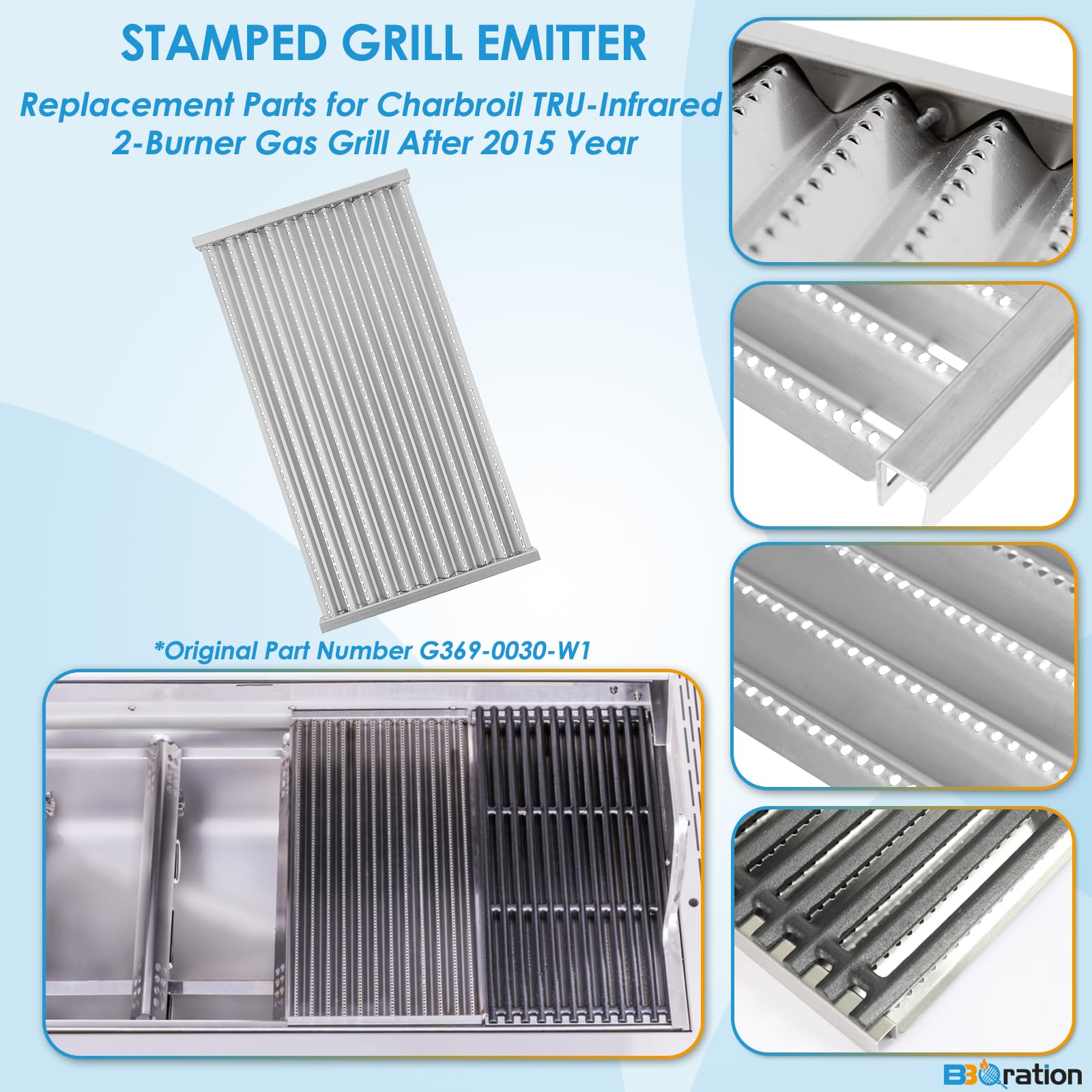 BBQration installed emitters inside Char-Broil grill demonstrating even heat coverage benefit