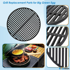 BBQration cooking grate installed in kamado grill showing improved searing benefit