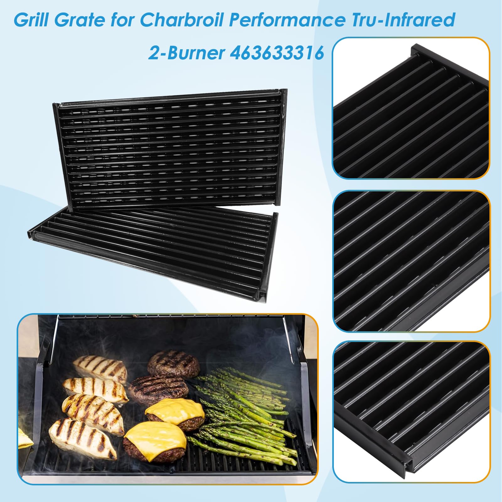 BBQration installed in Char-Broil grill restoring even heat distribution