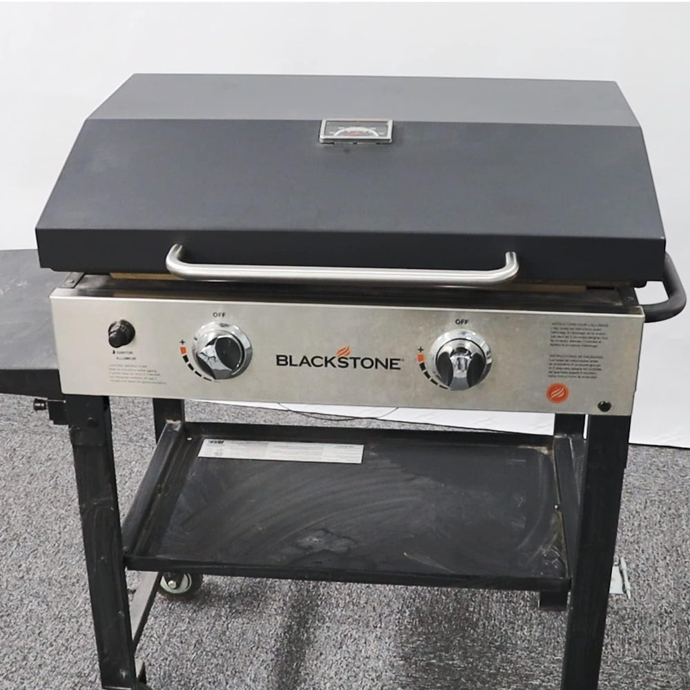 BBQration lid open from front demonstrating hands-free access while cooking