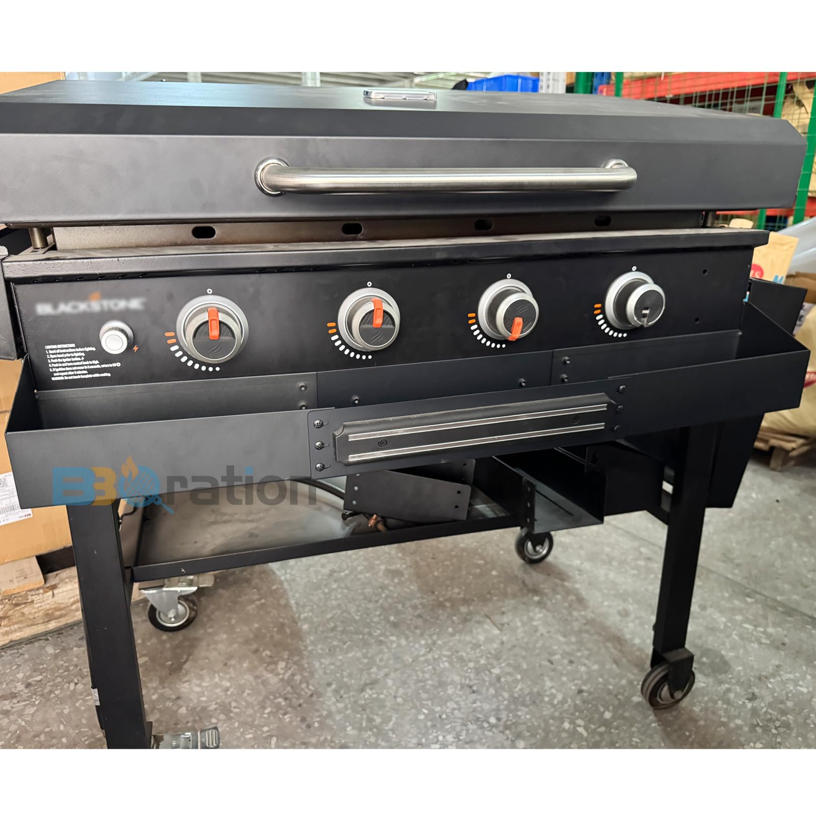 BBQration padded frame detail highlighting rust-resistant protective coating