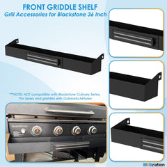 BBQration side profile mounted on griddle displaying stable tool access