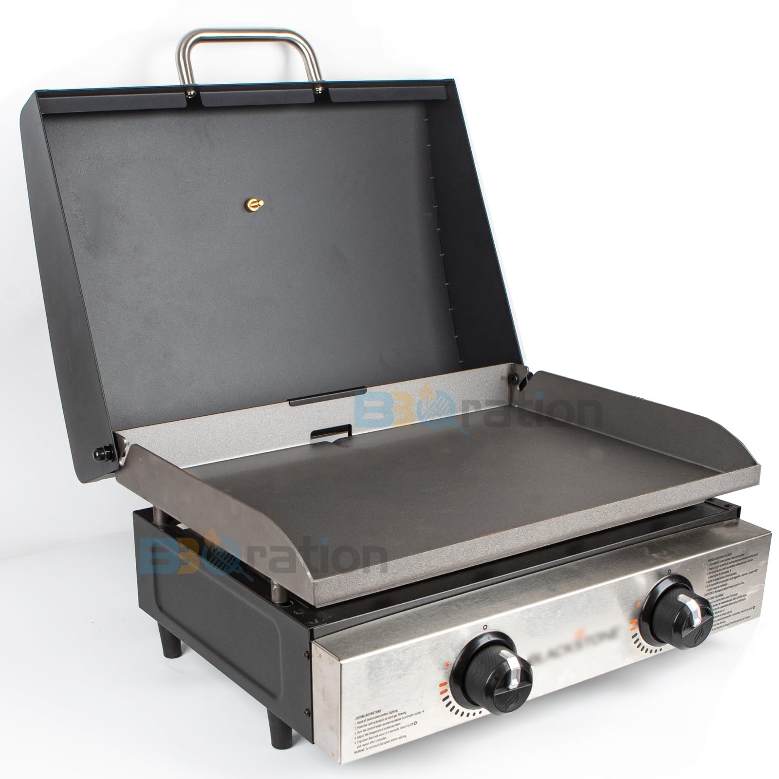 BBQration weather-resistant finish detail protects the griddle surface from moisture