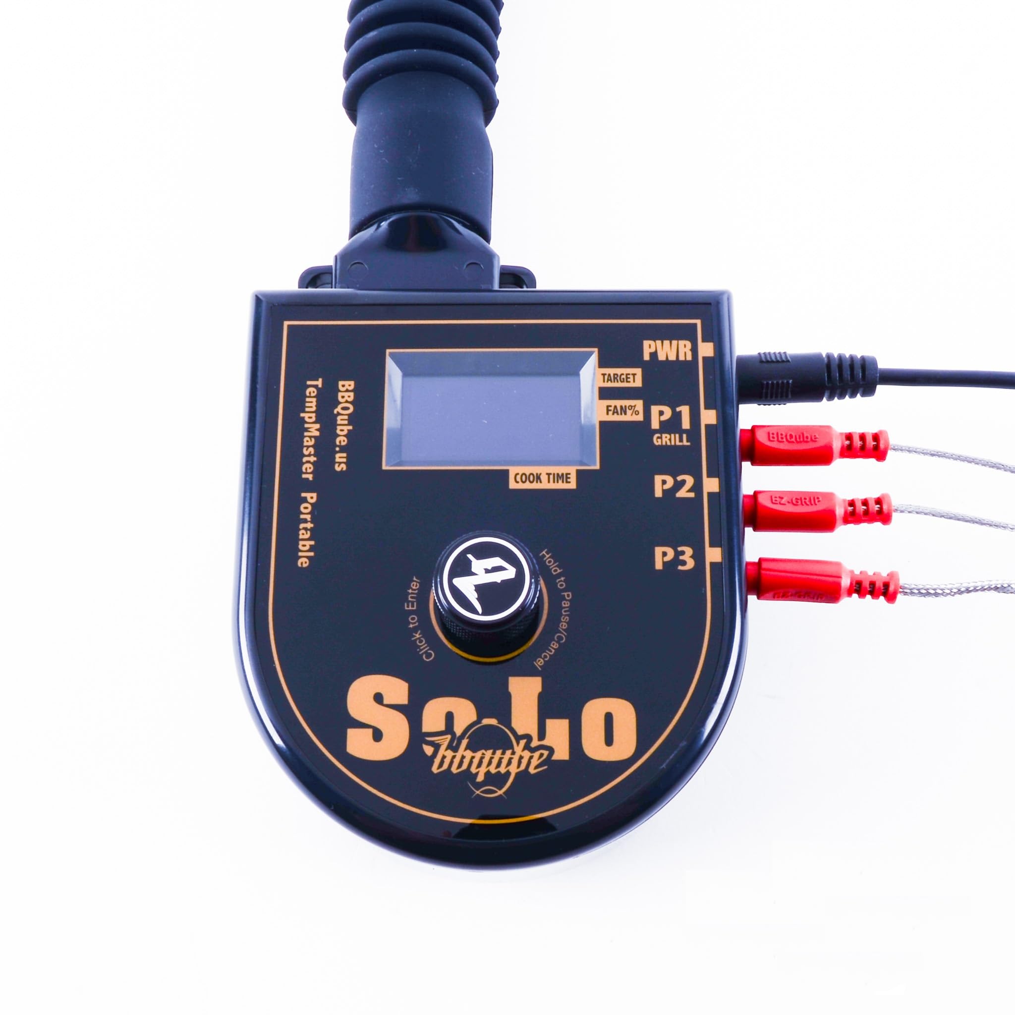 BBQube TempMaster Solo front panel showing dial and display for easy control