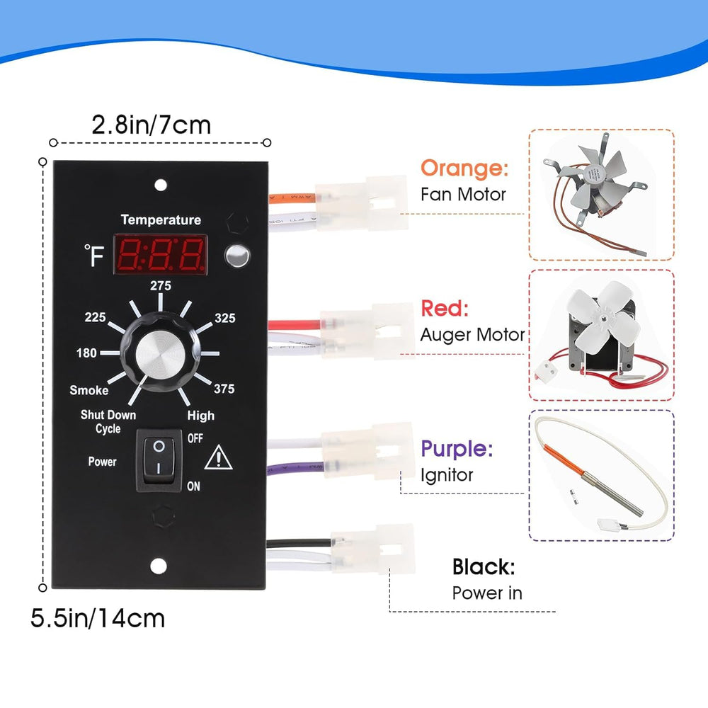 Bbqzone controller rear wiring view for easy, accurate installation