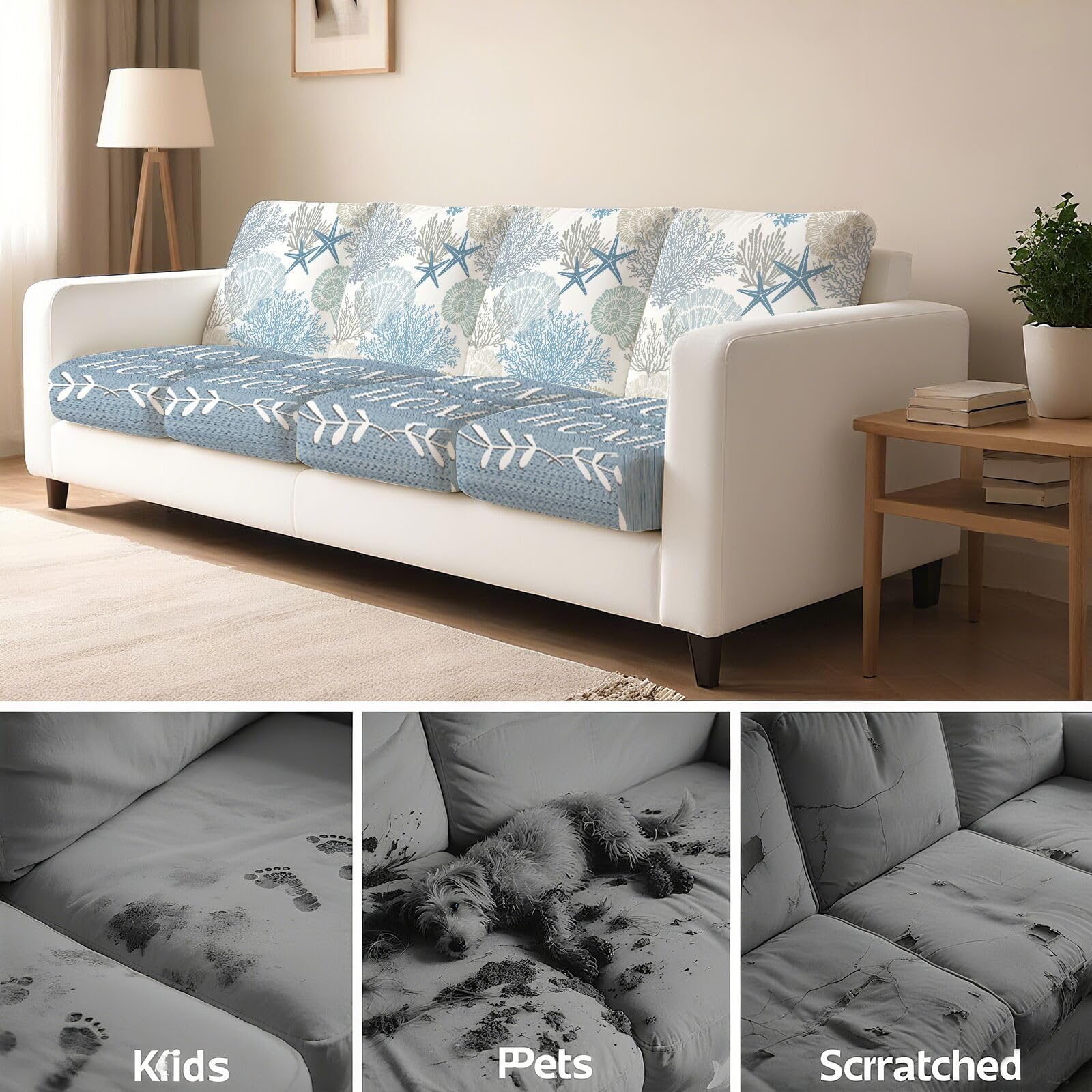 BBSET cover with measuring tape showing fit for 20–27 inch cushions