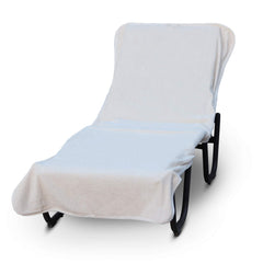 BC BARE COTTON front view of fitted white chaise cover showing clean appearance and comfort