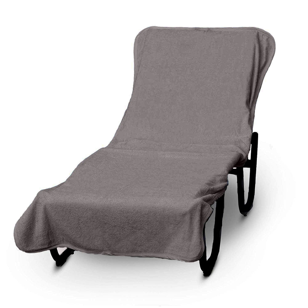 BC BARE COTTON front view fitted chaise cover showing envelope top and pocket for secure fit