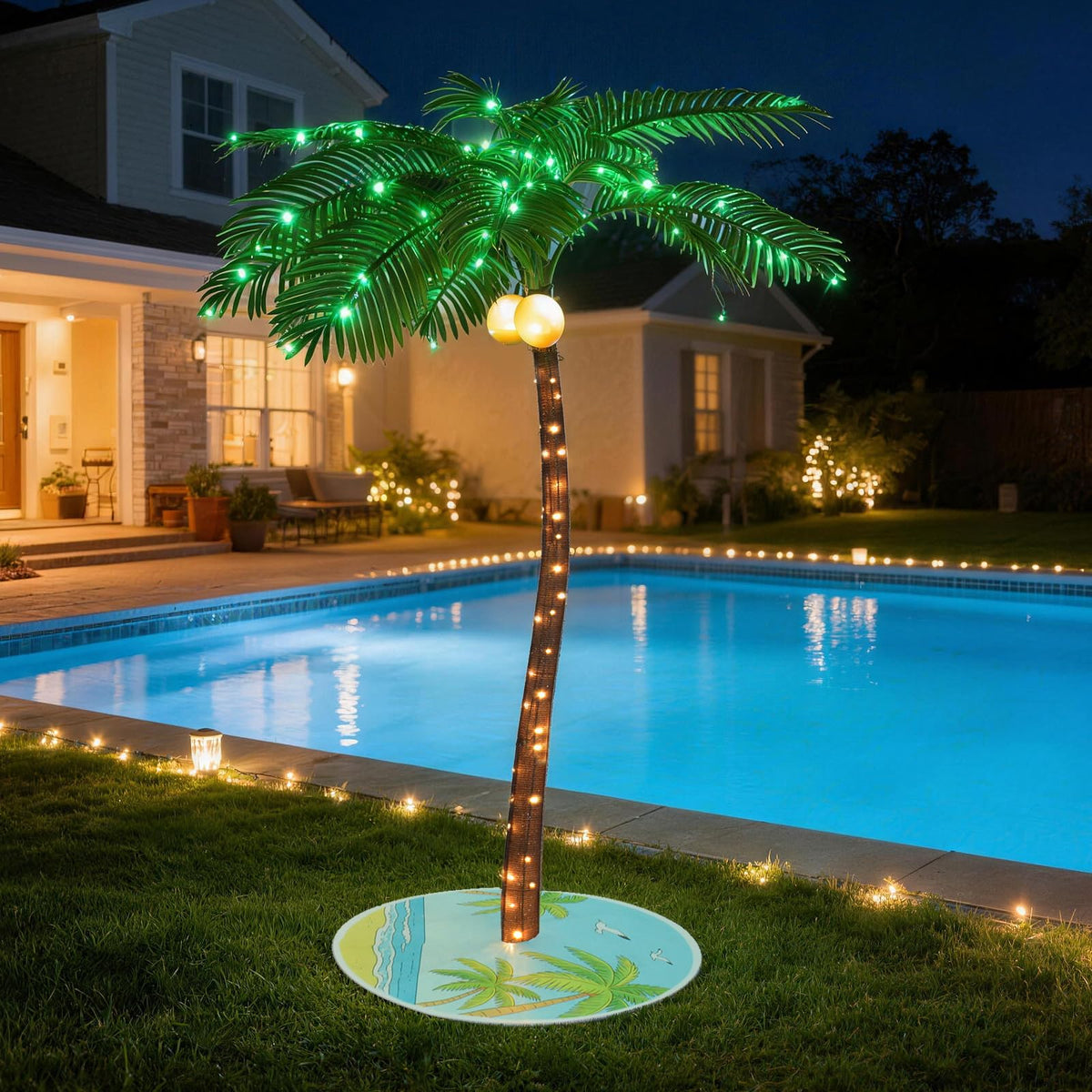 BCLGSHINE palm front view showing full height and warm glow