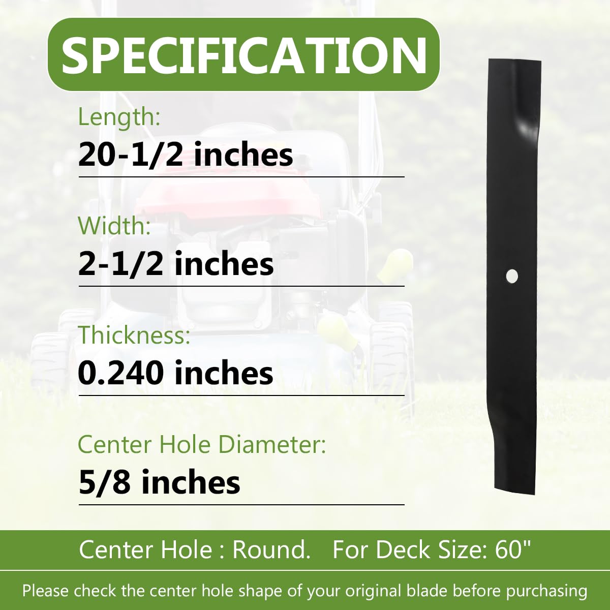 BCQNXX center hole detail showing 5/8 inch bore for direct-fit installation and secure mounting