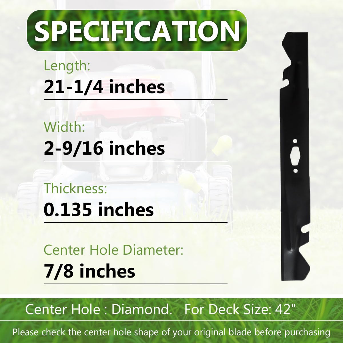 BCQNXX diamond hole pattern detail showing compatible spindle fit