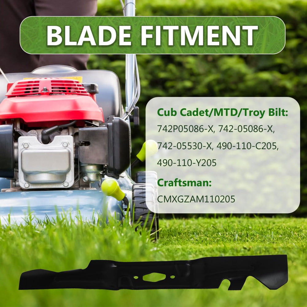 BCQNXX blade installed on 54-inch mower deck demonstrating proper fit and improved mulching