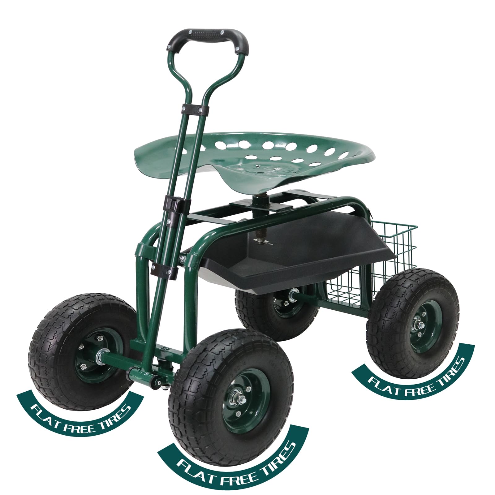 BDL garden cart front view showing sturdy frame and balanced design for stability