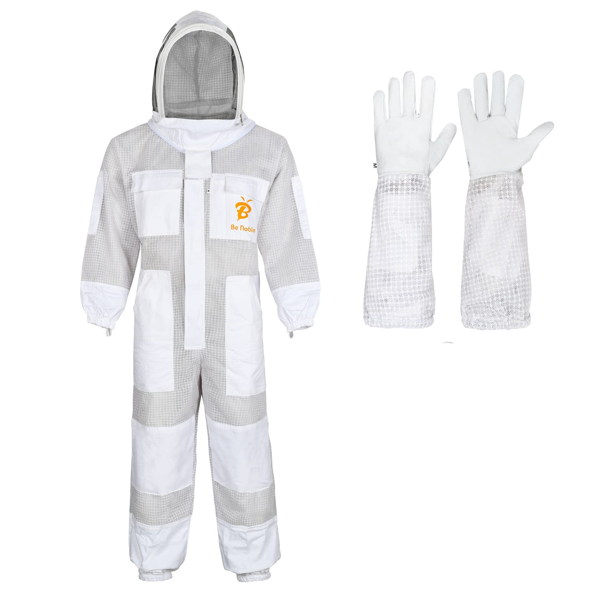 Be Noble front view of full suit showing coverage and easy access benefits