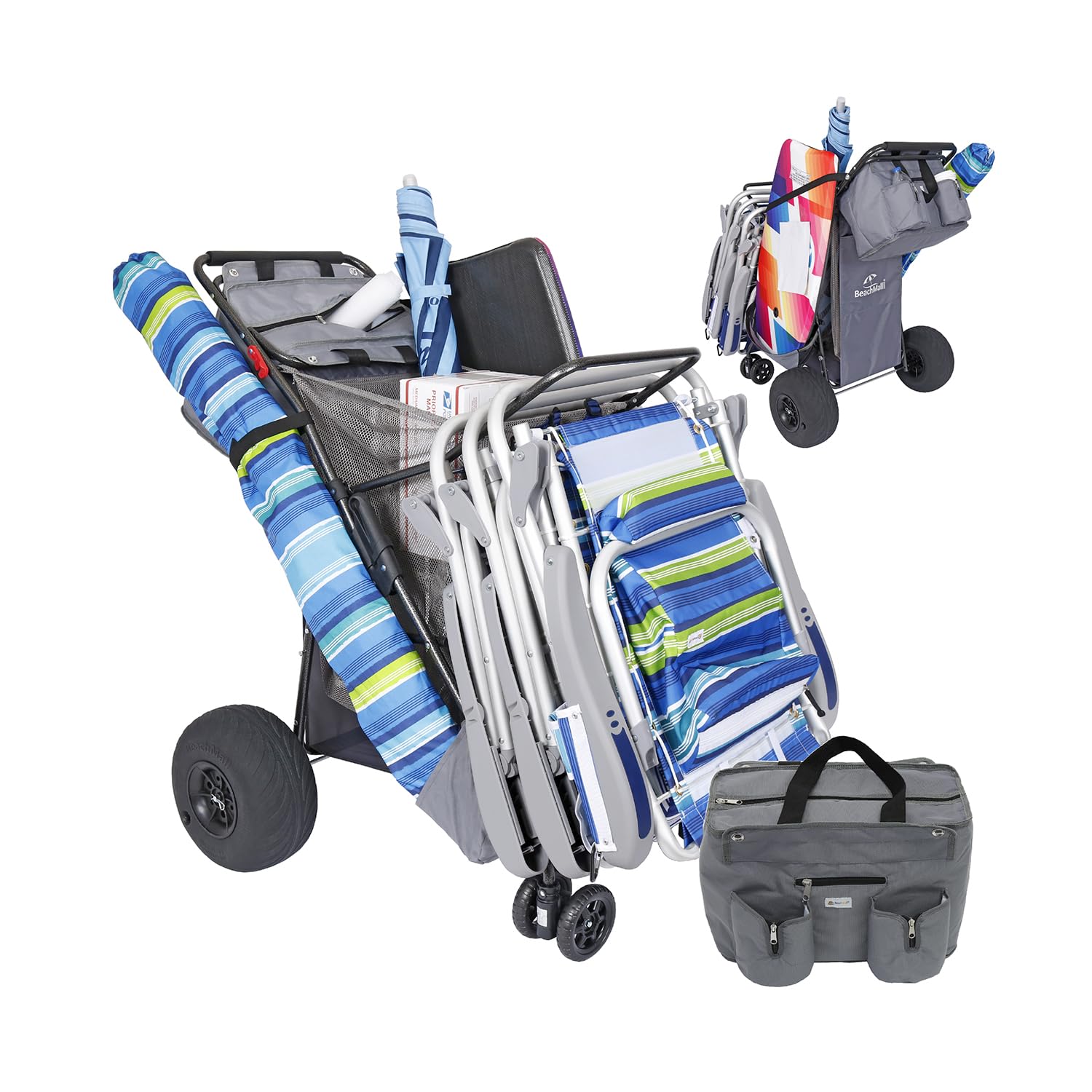 BeachMall front profile wagon showing full cargo space and sturdy frame benefit convenience