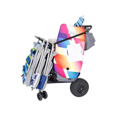 BeachMall insulated cooler bag detail showing zippered pouch and cup holders for chilled drinks