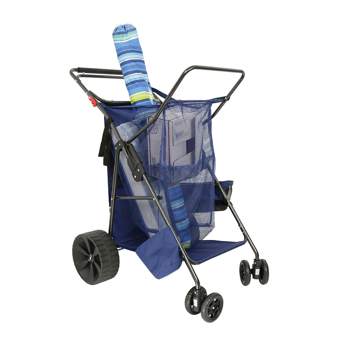 BeachMall umbrella and bodyboard holders securing gear for hands-free carry