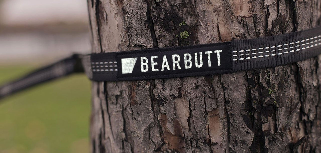 Bear Butt hammock straps in use at campsite showing reliable support