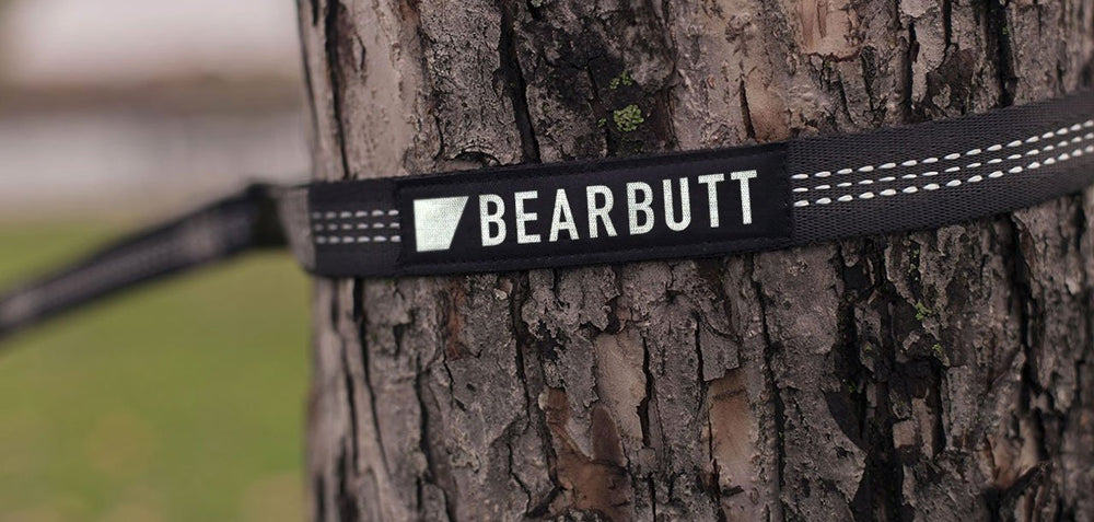 Bear Butt hammock straps in use at campsite showing reliable support