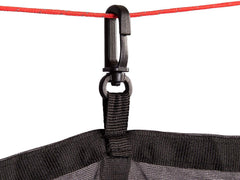 Bear Butt diagonal zipper open demonstrating easy entry and secure closure