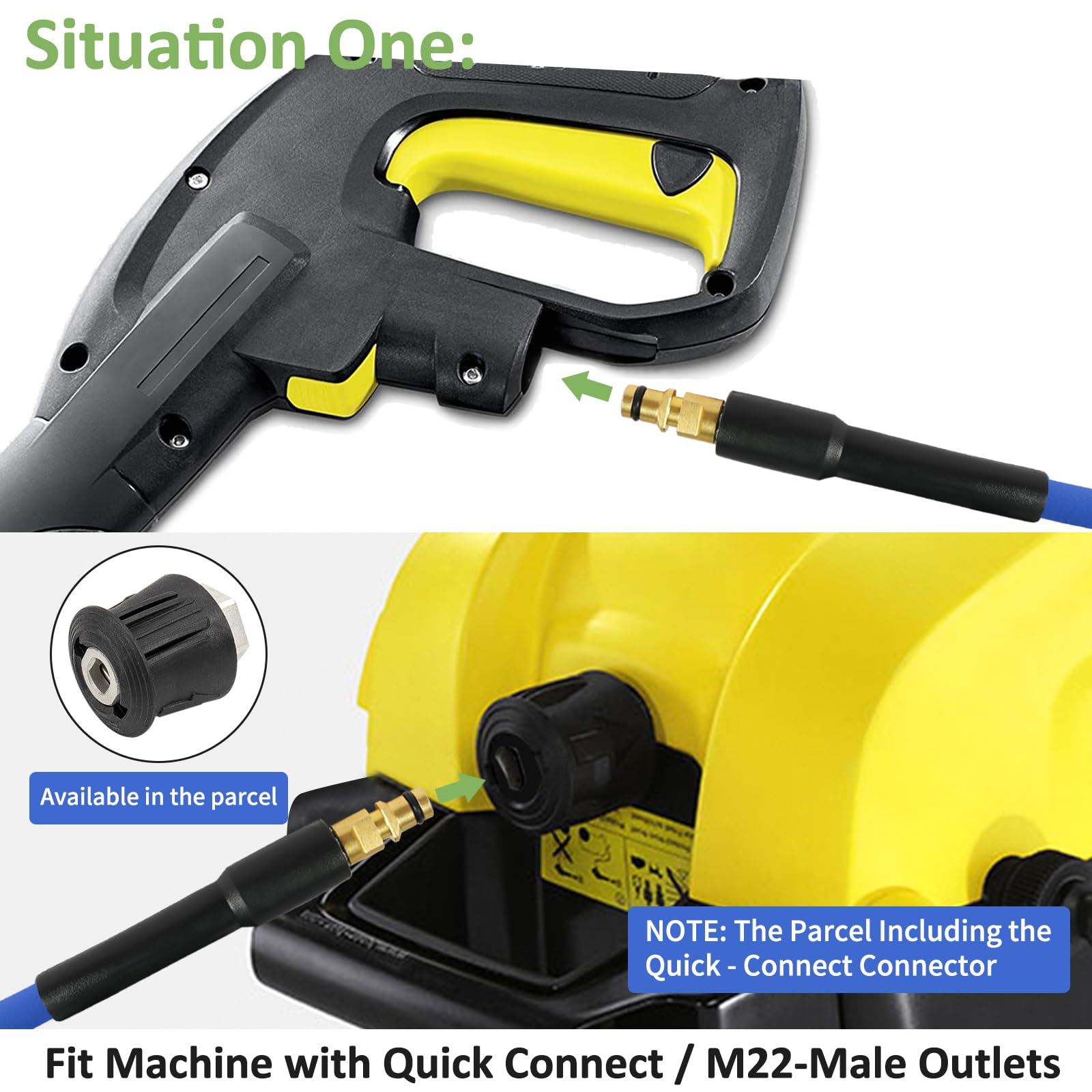 BEAR FORCE hose laid alongside tape measure, illustrating the true 32ft length advantage