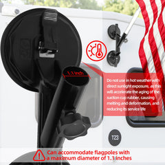BEASYE flagpole mounted on RV demonstrating easy use and visible flag