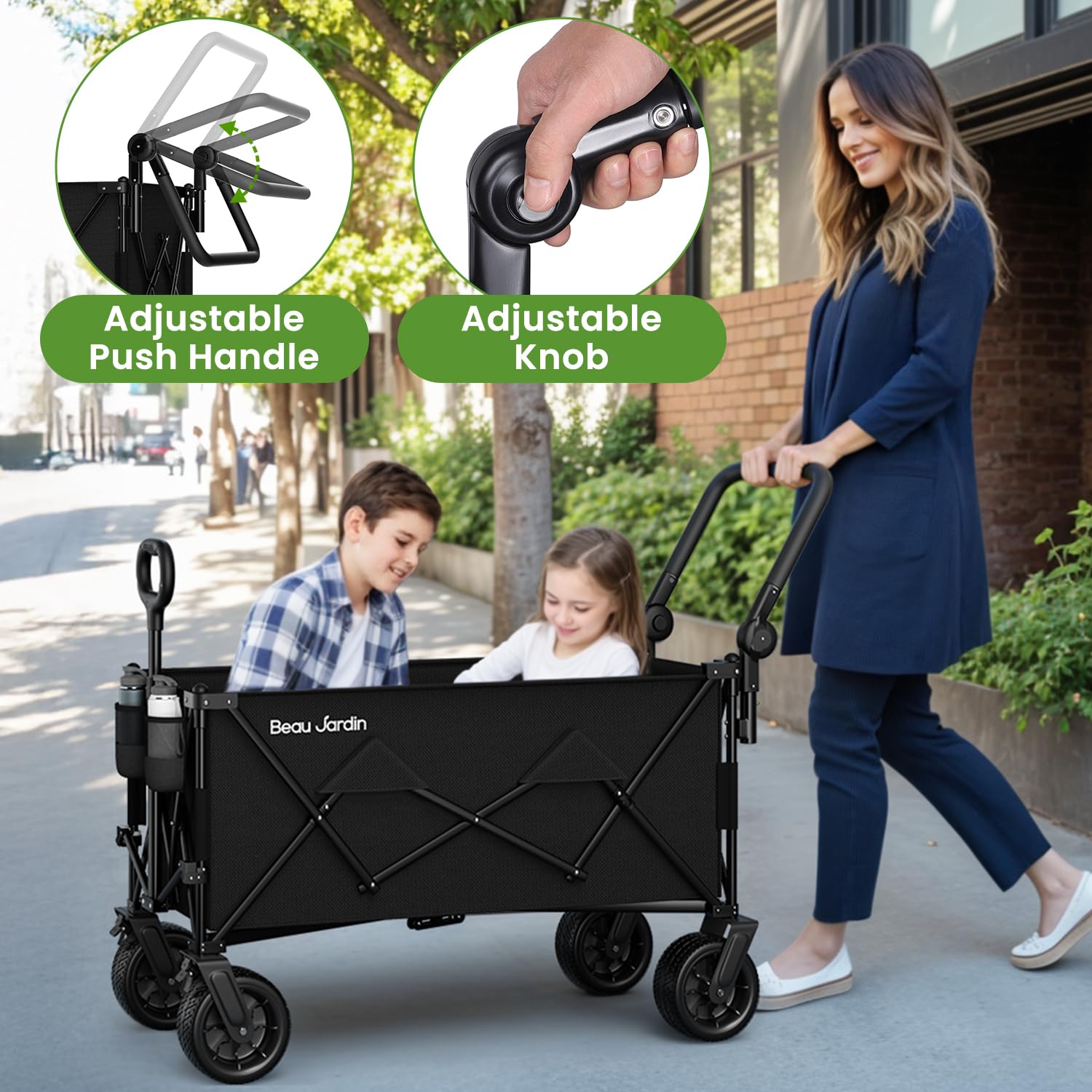 BEAU JARDIN folded flat in car trunk for compact storage