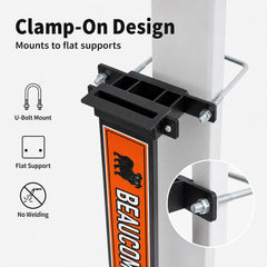 BEAUCOM close-up of 12mm U-bolt showing sturdy clamp and installation strength