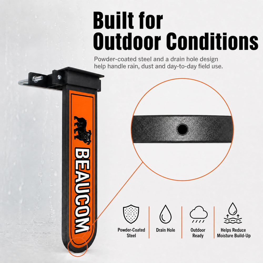 BEAUCOM next to chainsaw showing 21x5 inch fit and practical size comparison