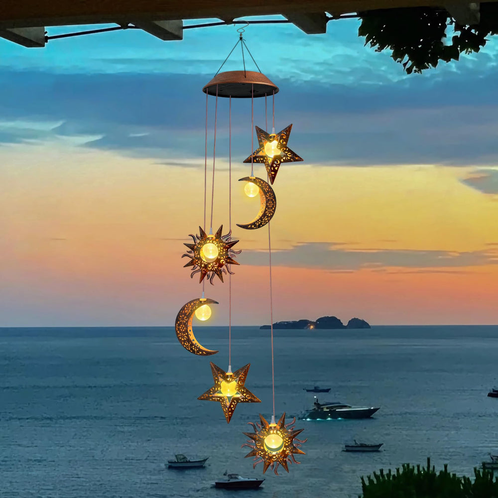 Beautyard front packaging showing solar wind chimes, attractive gift presentation