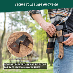 BeaverCraft AX1 inside cowhide leather sheath for safe transport benefit