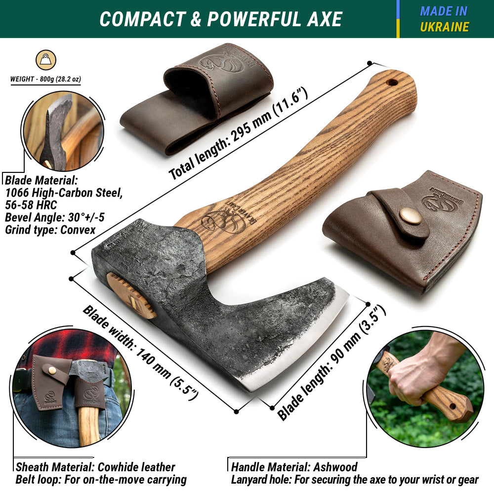 BeaverCraft AX6 in use carving a wooden spoon demonstrating accurate cuts