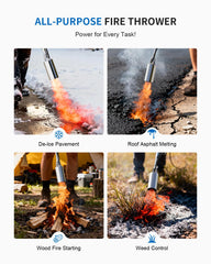 BEBOBLY torch in use weeding showing fast, chemical-free garden clearing