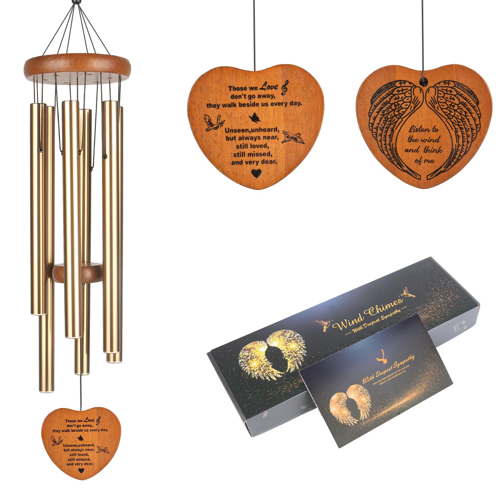 beboligh front view of memorial wind chime showing full length and elegant finish