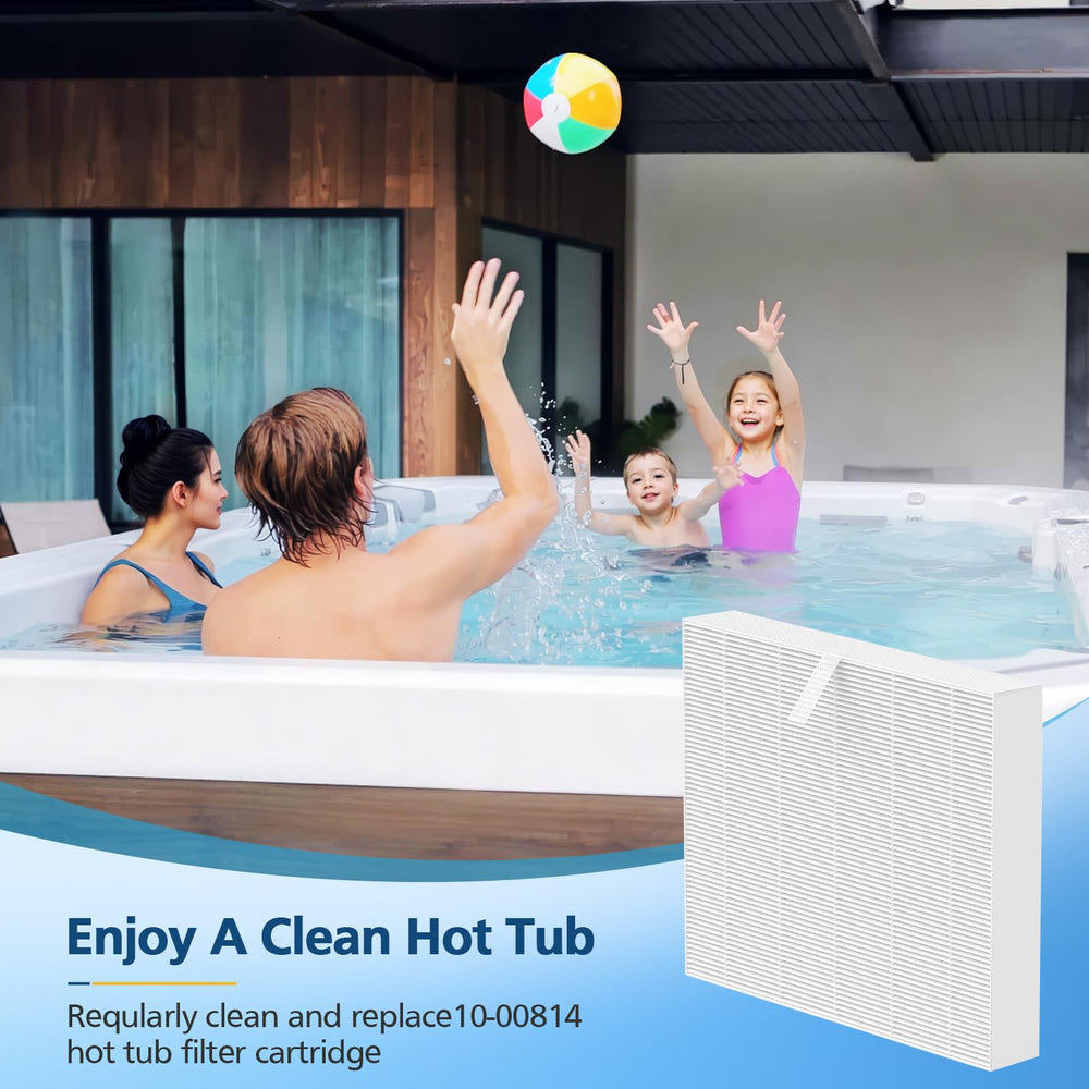 Beckacher backyard spa lifestyle shot showing clean water and relaxed users after filtration