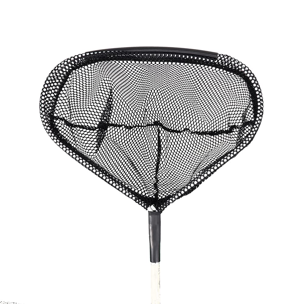Beckett Corporation front view of pond net showing handle and frame, easy reach benefit