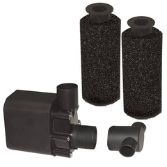 Beckett pump front view showing compact size and reliable debris protection