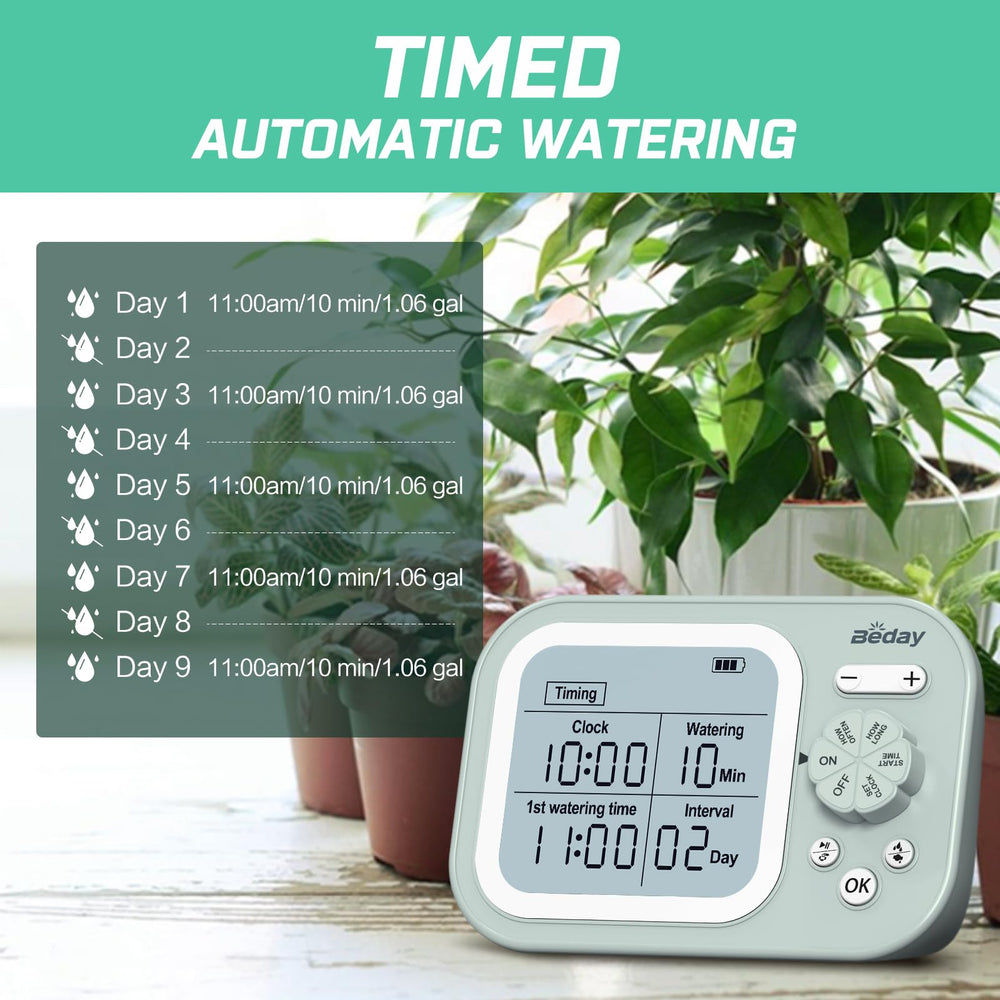 beday controller held in hand showing compact size and portable recharge benefit