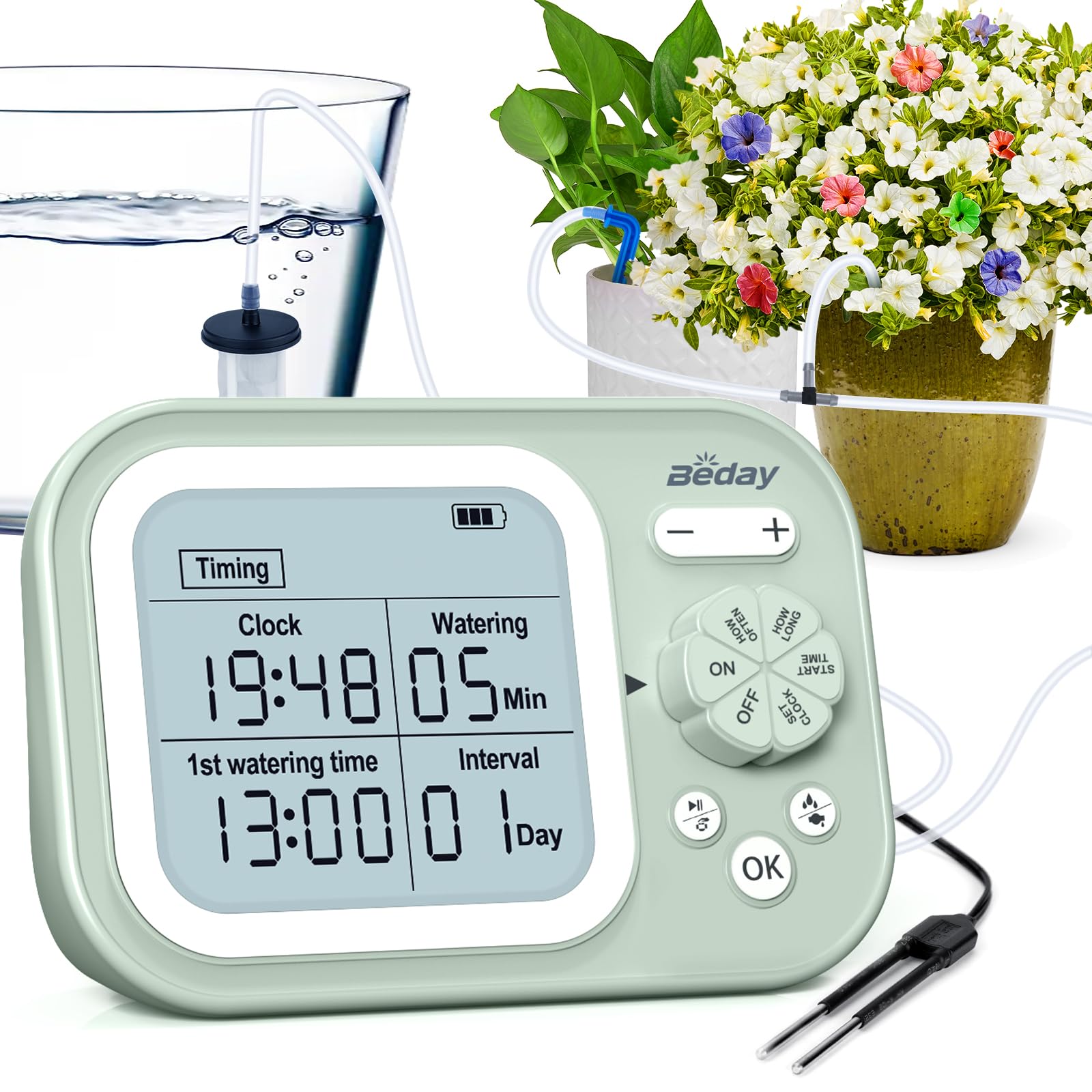 beday front controller and packaging showing compact design and easy setup benefit