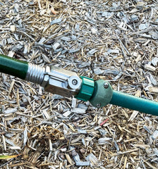 beduan valve connected to garden hose demonstrating easy shut-off and flow control