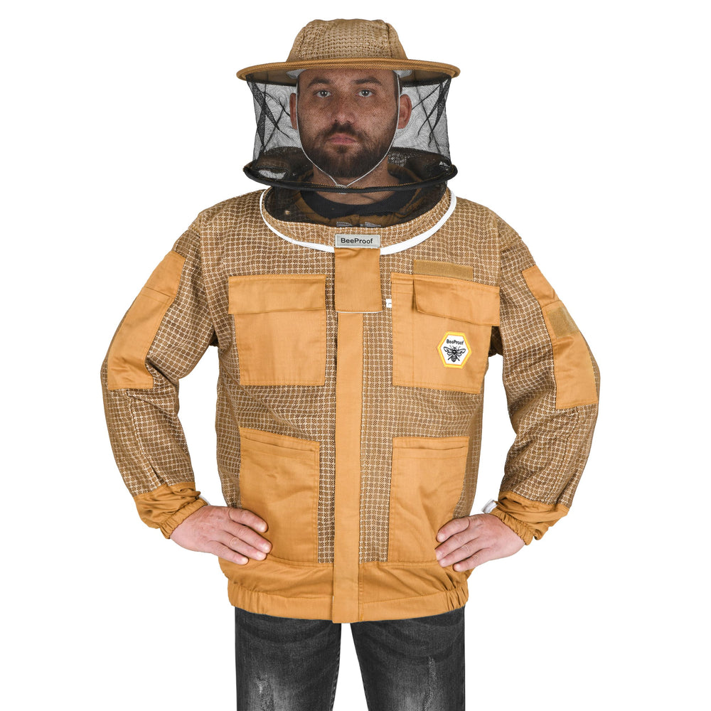 Bee Proof carrying bag with folded jacket for compact transport