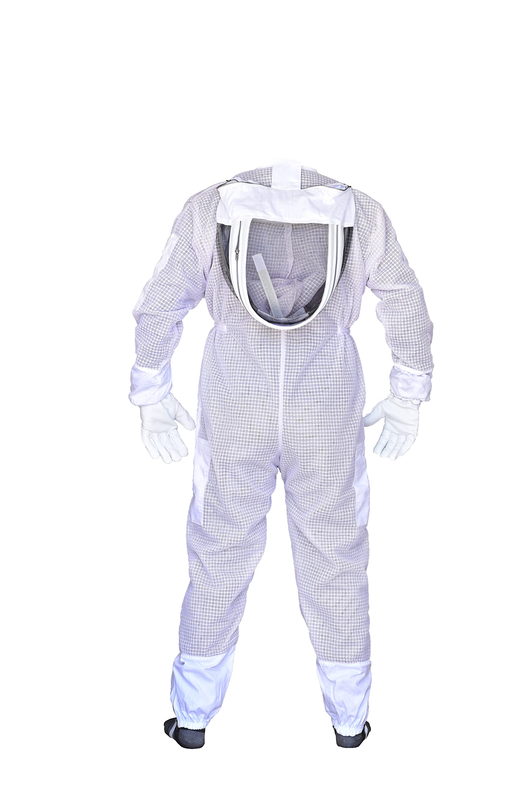 Bee Stars suit worn in apiary demonstrating ventilation and mobility benefits